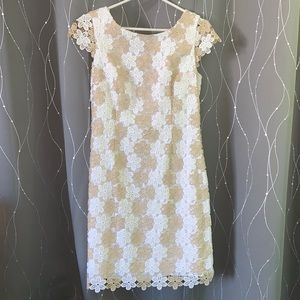 Lilly Pulitzer Women’s Floral White & Gold Dress